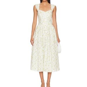 Revolve x Bardot Malea Midi Dress - Yellow Floral Sz 8